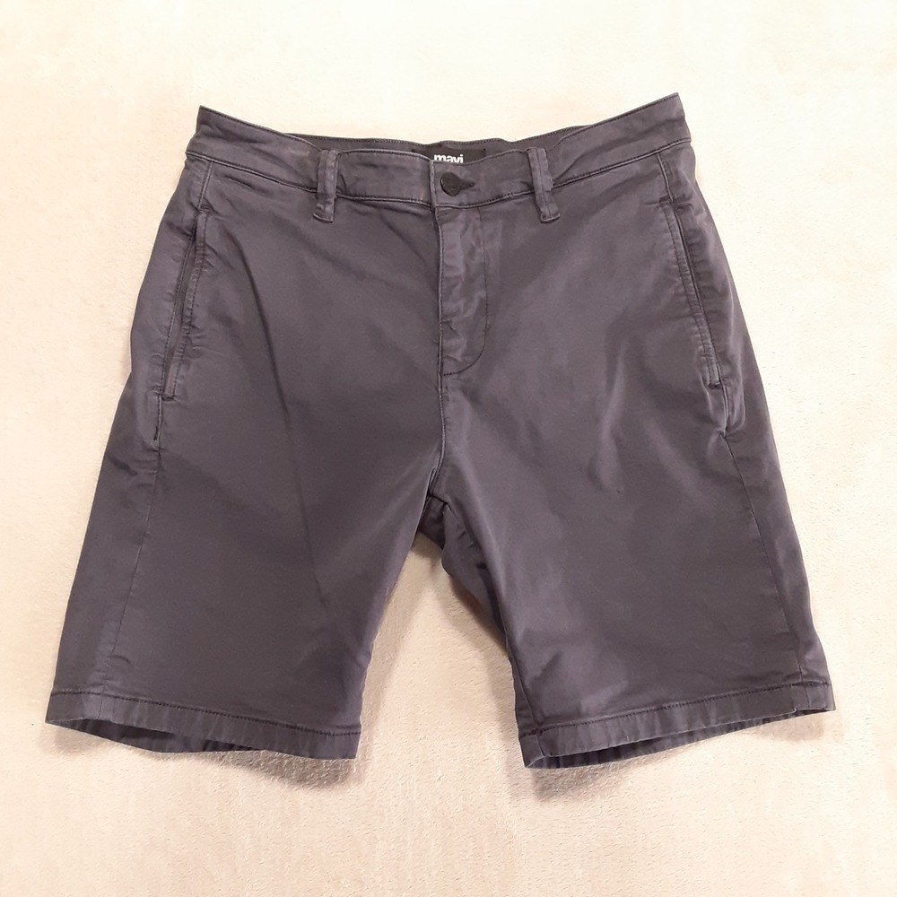 Mavi Simon Mens Twill Chino Shorts 33 Dark Charcoal Gray 9" Inseam M04298